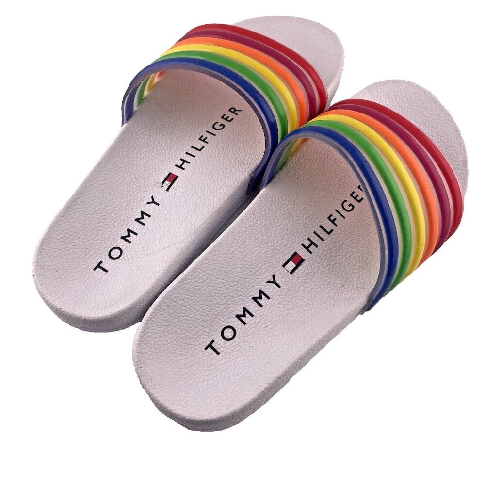 Tommy Hilfiger Rainbow Shylo Slides Sandals Girls Size 1
